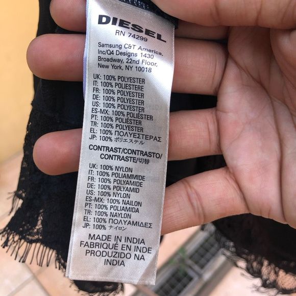 DIESEL Black Tessie Lace Dress Short Sleeve Lace Dress Size 8 - Picture 5 of 15